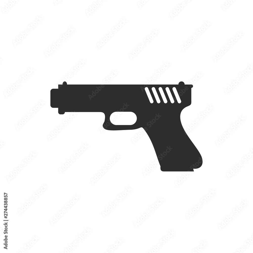Gun icon template black color editable. Military Equipment symbol Flat vector sign isolated on white background. Simple weapon logo vector illustration for graphic and web design.