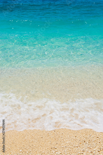 Beautiful turquoise sea on the Agiofili beach, Lefkada, Greece