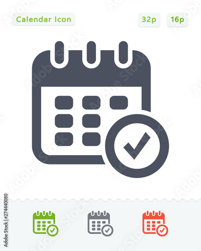 Calendar & Check Mark - Sticker Icons © micromaniac86