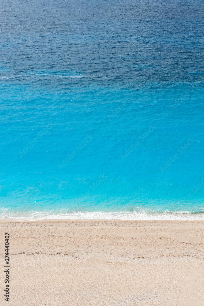 Blue sea on the Milos beach in Lefkada island, Greece. Blue sea on the Milos beach in Lefkada island, Greece.