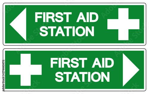 First Aid Station Symbol Sign, Vector Illustration, Isolated On White Background Label .EPS10