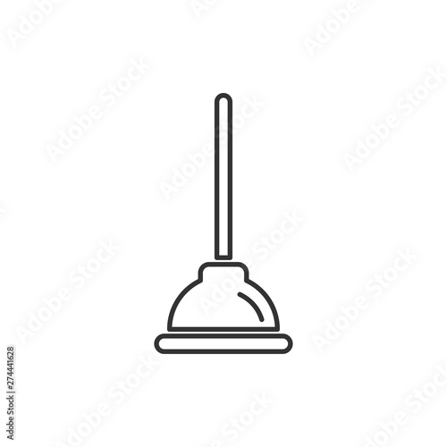 Plunger icon template black color editable. Plunger symbol Flat vector sign isolated on white background. Simple logo vector illustration for graphic and web design.