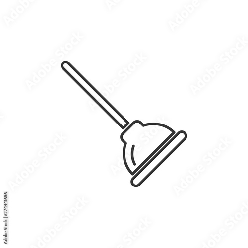 Plunger icon template black color editable. Plunger symbol Flat vector sign isolated on white background. Simple logo vector illustration for graphic and web design.