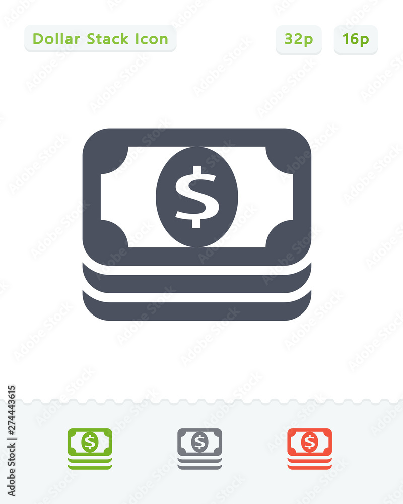 Stack of Dollar Bills - Sticker Icons Stack of Dollar Bills - Sticker Icons
