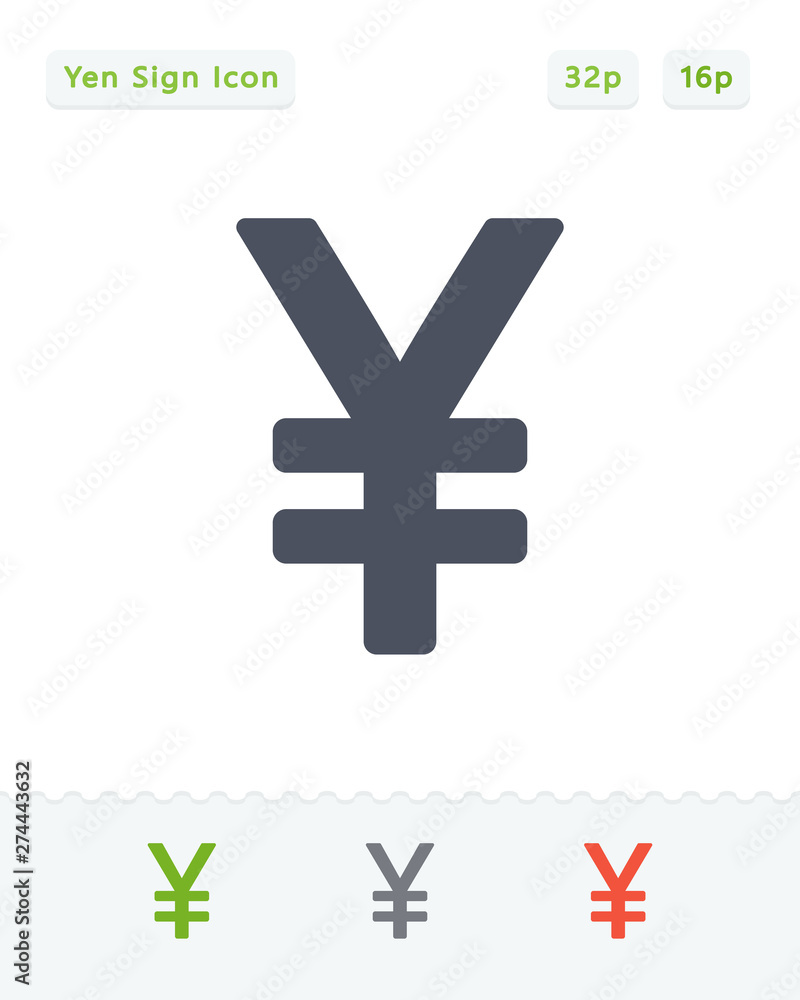 Obraz premium Yen Sign - Sticker Icons