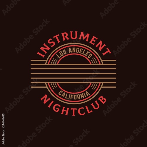 Music nightclub guitar seal logo design
