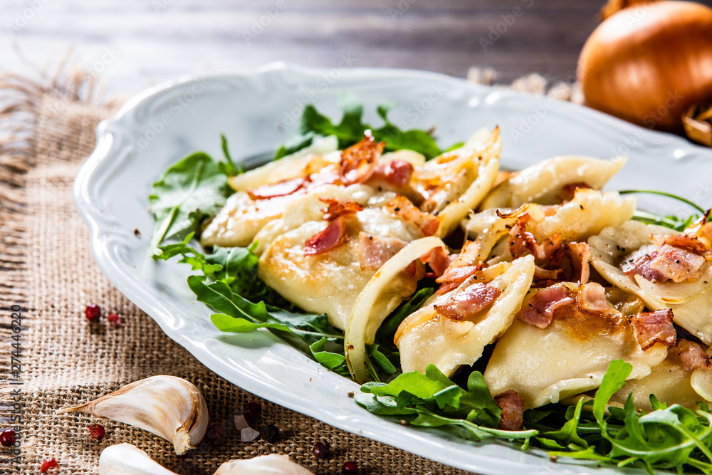 Dumplings - cheese noodles with bacon Dumplings - cheese noodles with bacon