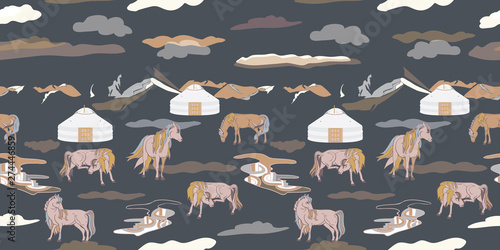 Vector Illustration with horses