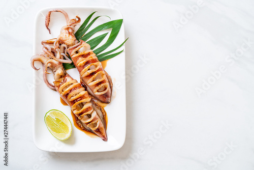 grilled squid with teriyaki sauce