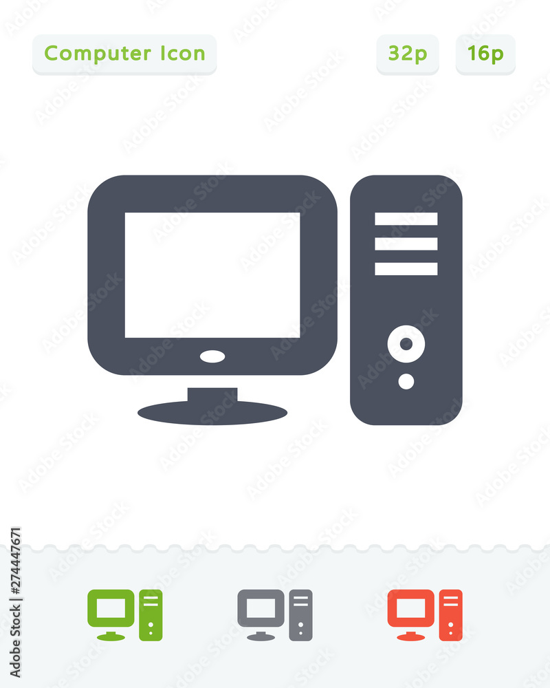 Desktop Computer - Sticker Icons Desktop Computer - Sticker Icons