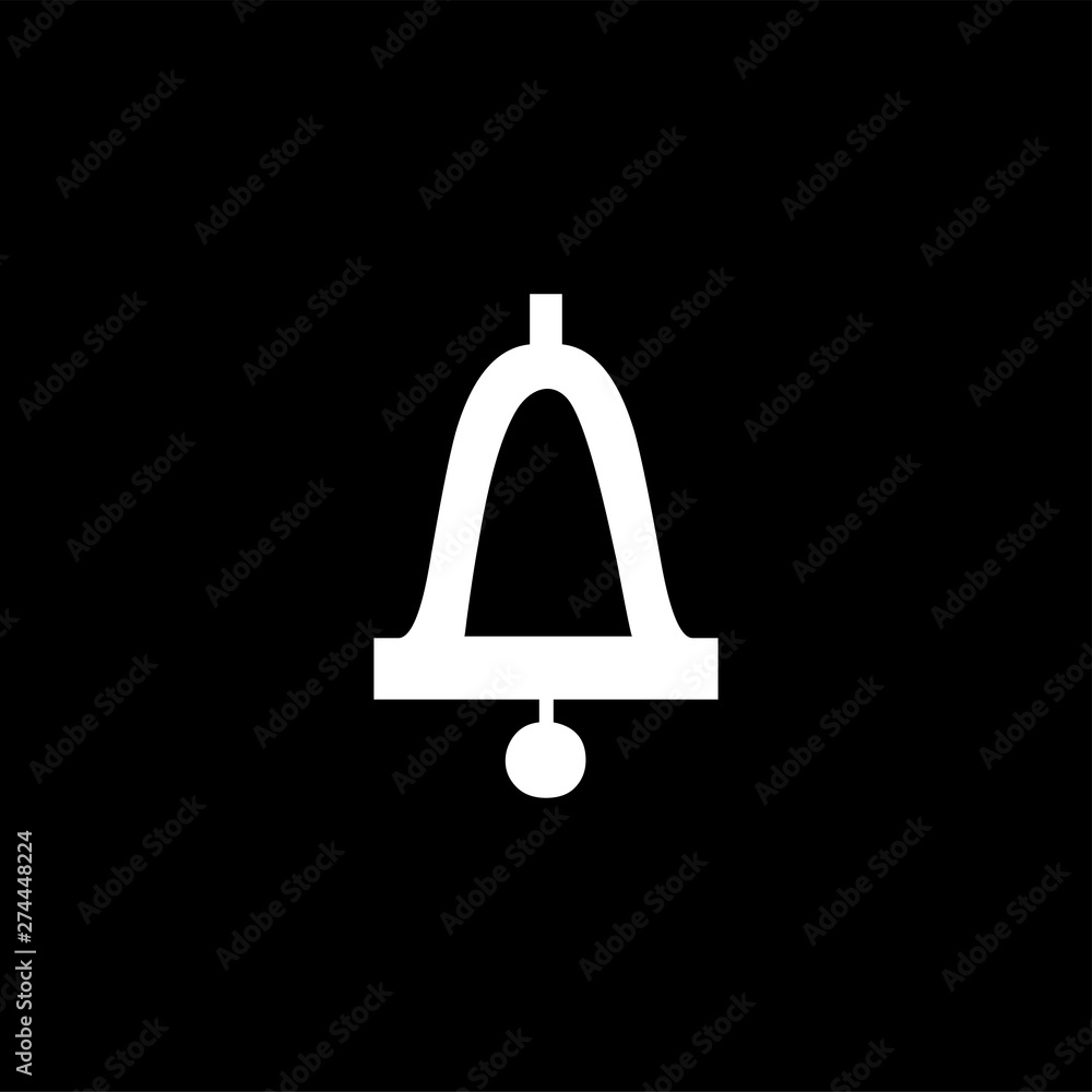 Bell Icon On Black Background. Black Flat Style Vector Illustration Bell Icon On Black Background. Black Flat Style Vector Illustration