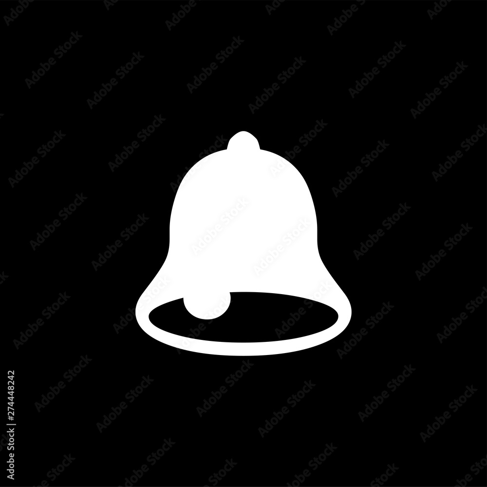 Bell Icon On Black Background. Black Flat Style Vector Illustration Bell Icon On Black Background. Black Flat Style Vector Illustration