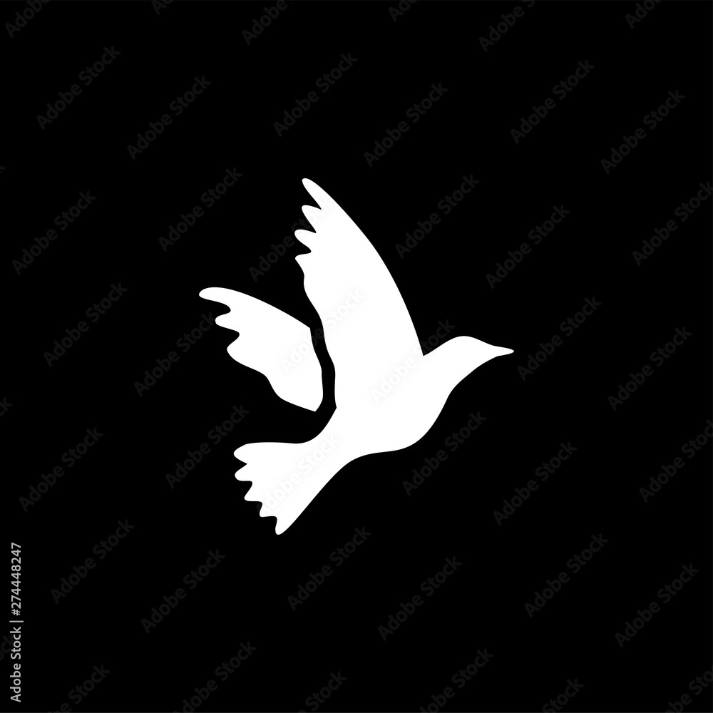 Bird Icon On Black Background. Black Flat Style Vector Illustration Bird Icon On Black Background. Black Flat Style Vector Illustration