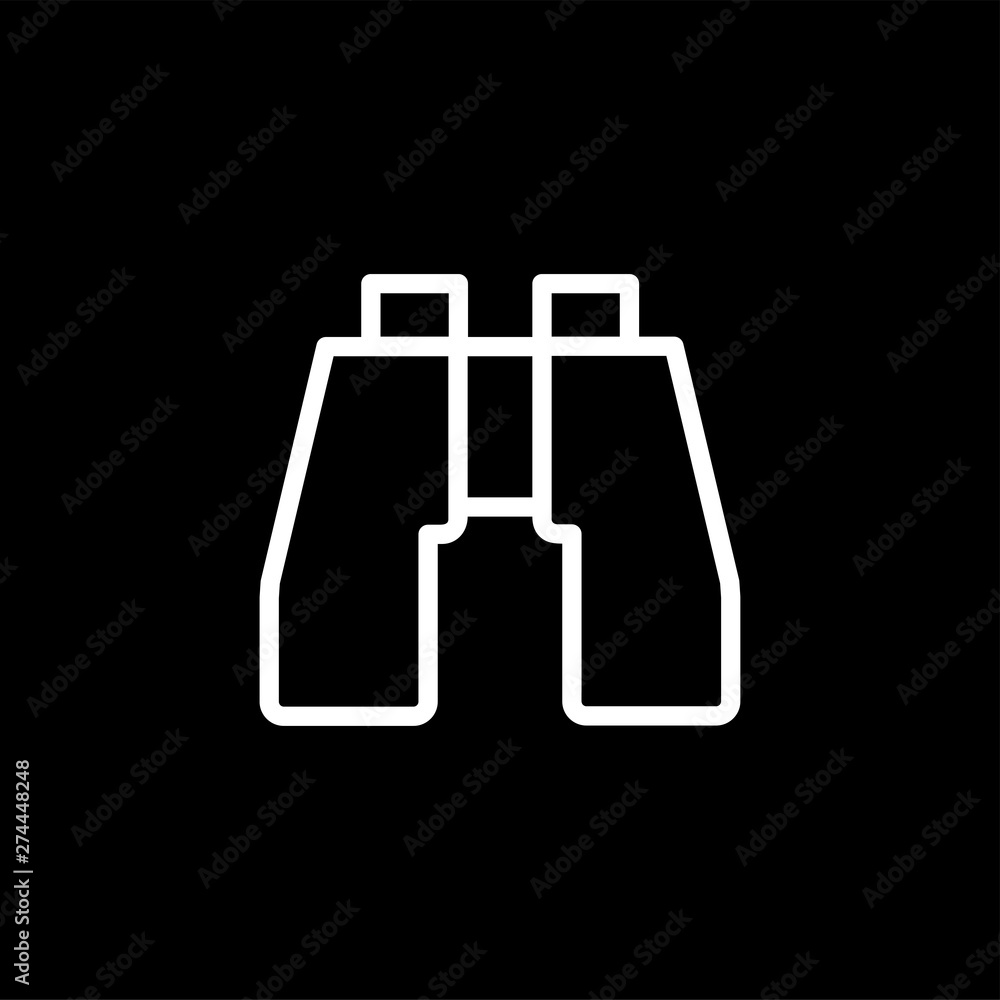 Binocular Icon On Black Background. Black Flat Style Vector Illustration Binocular Icon On Black Background. Black Flat Style Vector Illustration
