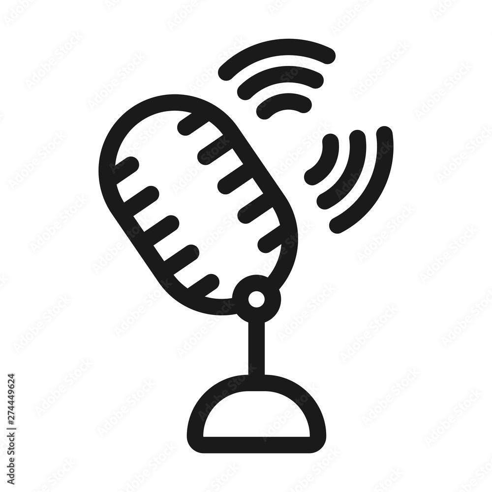 microphone - minimal line web icon. simple vector illustration. concept for infographic, website or app. microphone - minimal line web icon. simple vector illustration. concept for infographic, website or app.