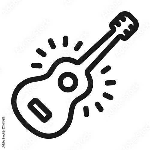 guitar - minimal line web icon. simple vector illustration. concept for infographic, website or app.