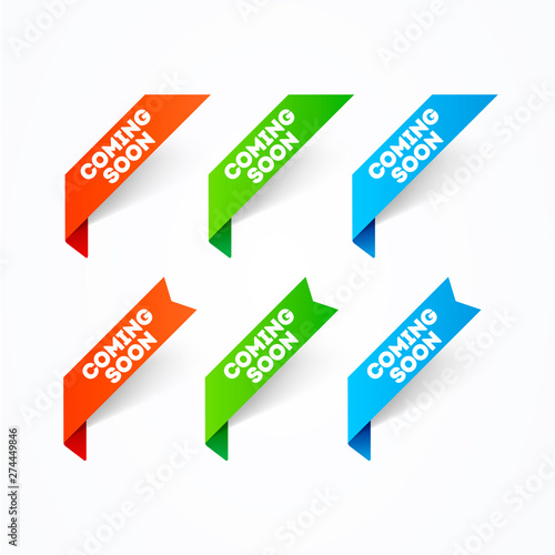vector illustration corner banner set coming soon
