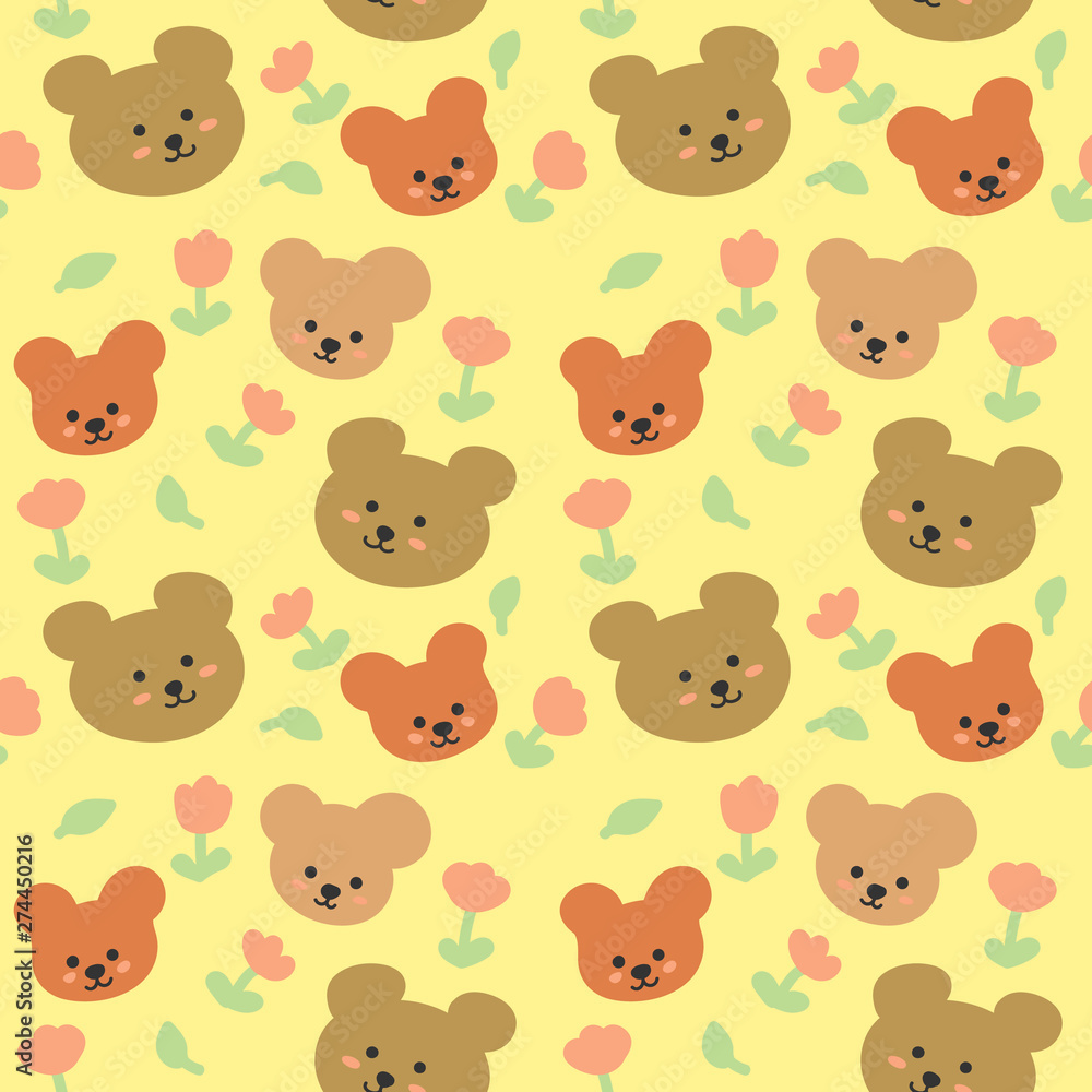seamless pattern with bear.hand drawn cute teddy bear print, panda cartoon seamless pattern with bear.hand drawn cute teddy bear print, panda cartoon