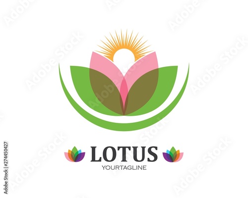 Beauty Vector Lotus flowers design logo Template