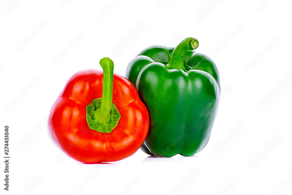 red ,green pepper isolated on white background red ,green pepper isolated on white background