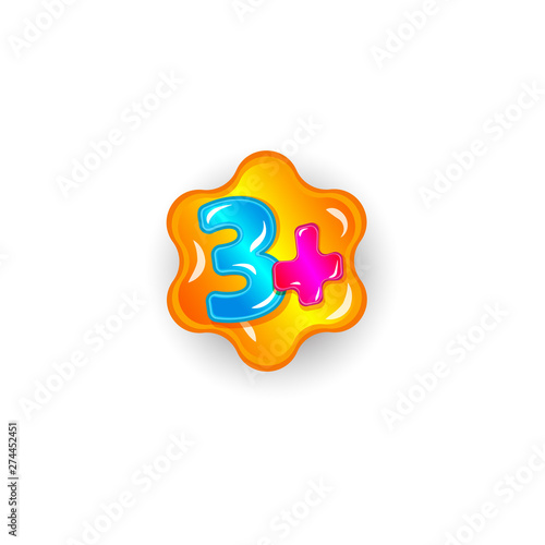 3+ children age restriction sticker label