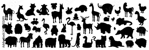 Set of Animals silhouette. isolated on white background