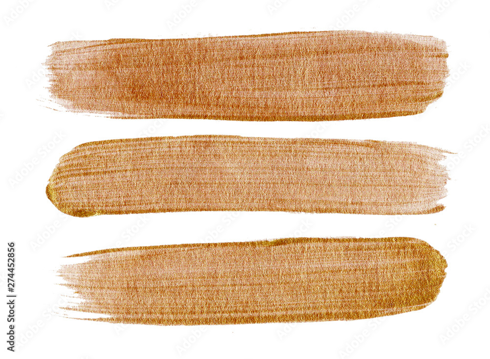 Hand drawing gold brush stroke paint spot on a white background Hand drawing gold brush stroke paint spot on a white background