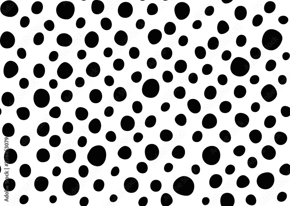 Black polka dot hand drawn seamless pattern Black polka dot hand drawn seamless pattern