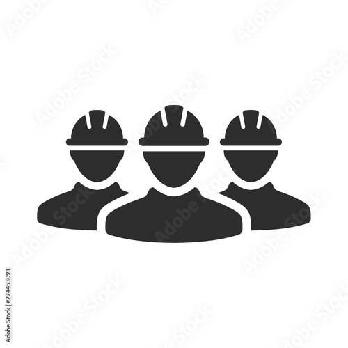 Construction worker icon template black color editable. Construction worker symbol Flat vector sign isolated on white background. Simple logo vector illustration for graphic and web design.