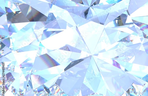 Diamond background texture. Macro 3d rendering model