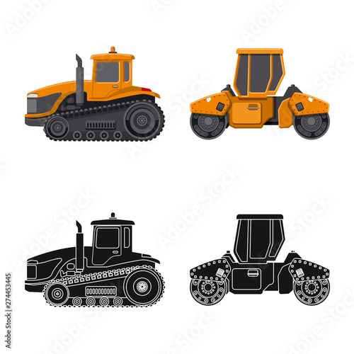 Vector illustration of build and construction sign. Collection of build and machinery vector icon for stock.