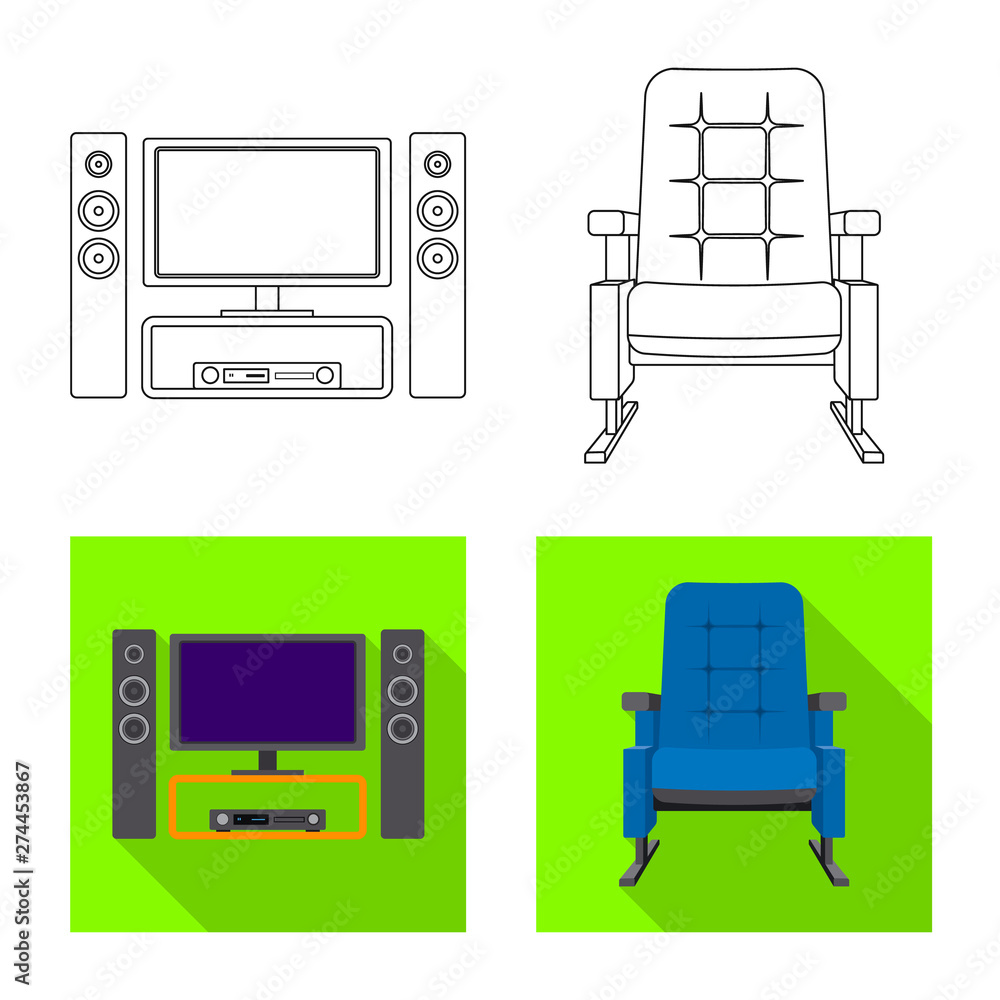 Isolated object of television and filming logo. Set of television and viewing stock symbol for web. Isolated object of television and filming logo. Set of television and viewing stock symbol for web.