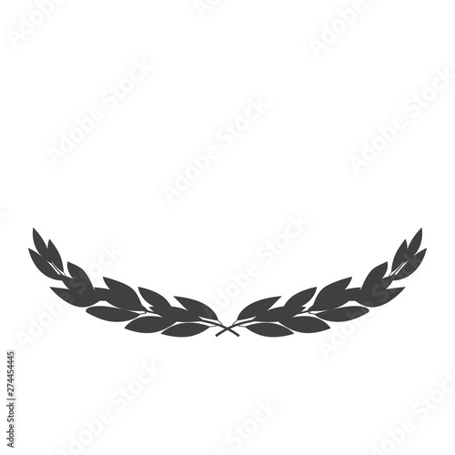 Wide laurel wreath vector icon isolated on white