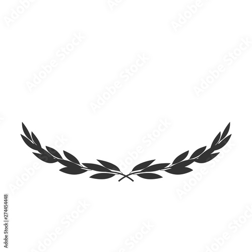 Wide laurel wreath vector icon isolated on white background