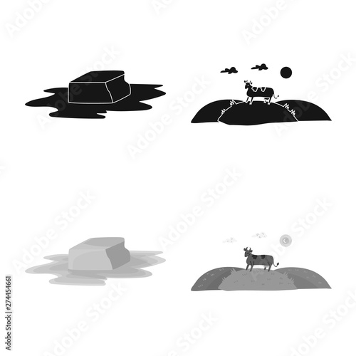 Vector design of creamy and product logo. Set of creamy and farm stock vector illustration.