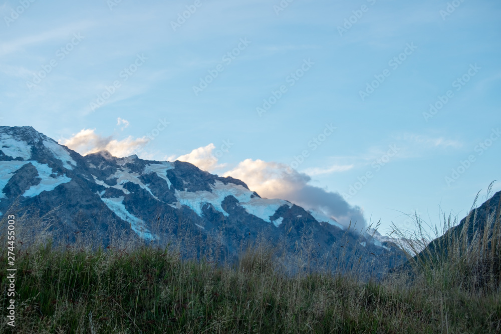Southern Alps and Lake Tekapo, view from Mount .John, Mackenzie Country, New Zealand