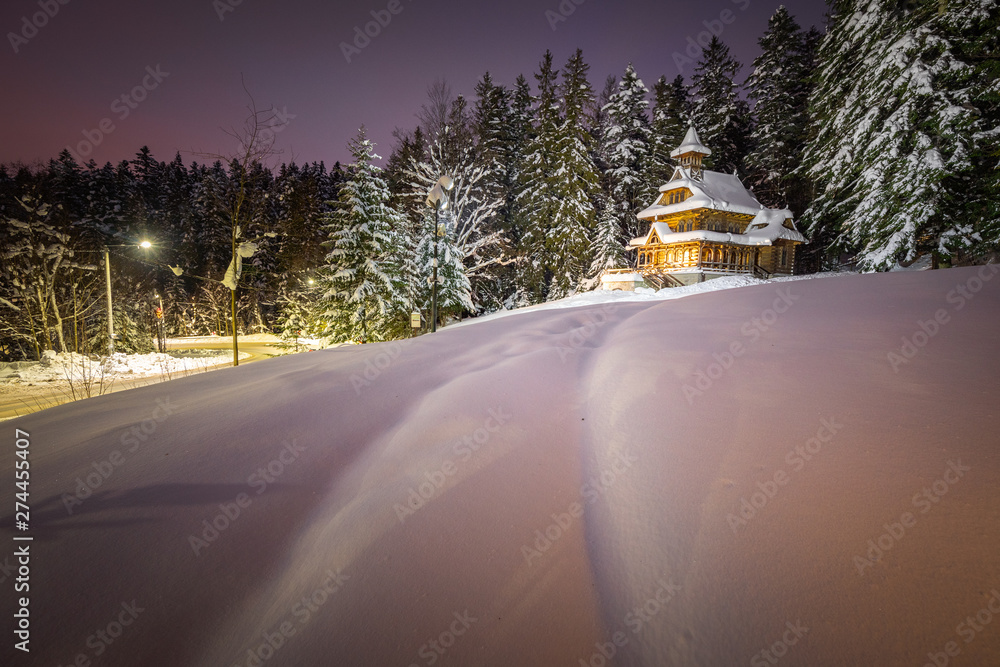 Fototapeta Tatra Mountain in winter, landscape wiht wiev of Tatra Poland Pieniny zakopane
