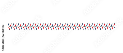 Baseball lace or the sport game softball's stitch the vector illustration isolated.