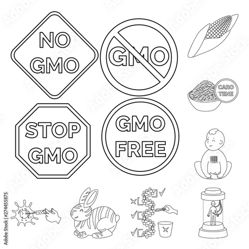 Vector design of genetic and science sign. Set of genetic and organic stock vector illustration.
