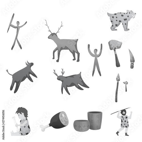 Isolated object of history and era symbol. Collection of history and neolithic stock symbol for web.