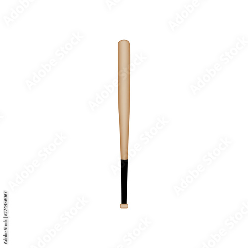 Realistic baseball bat isolated on white background