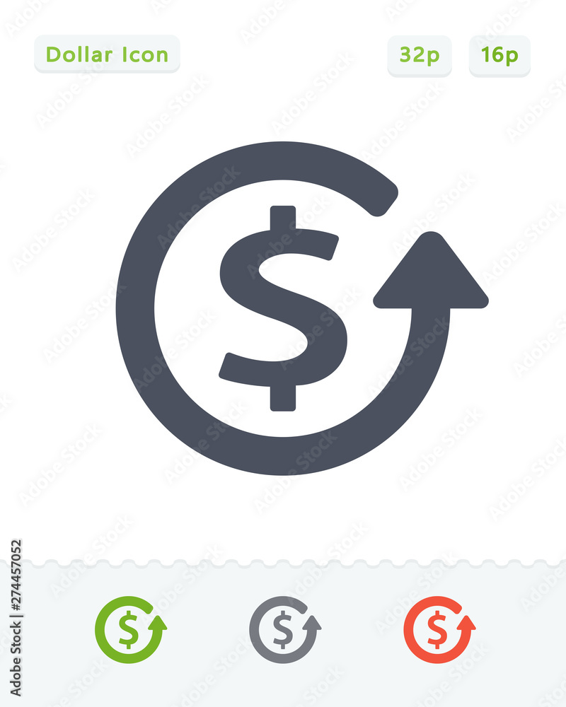 Fototapeta premium Dollar & Return Arrow - Sticker Icons