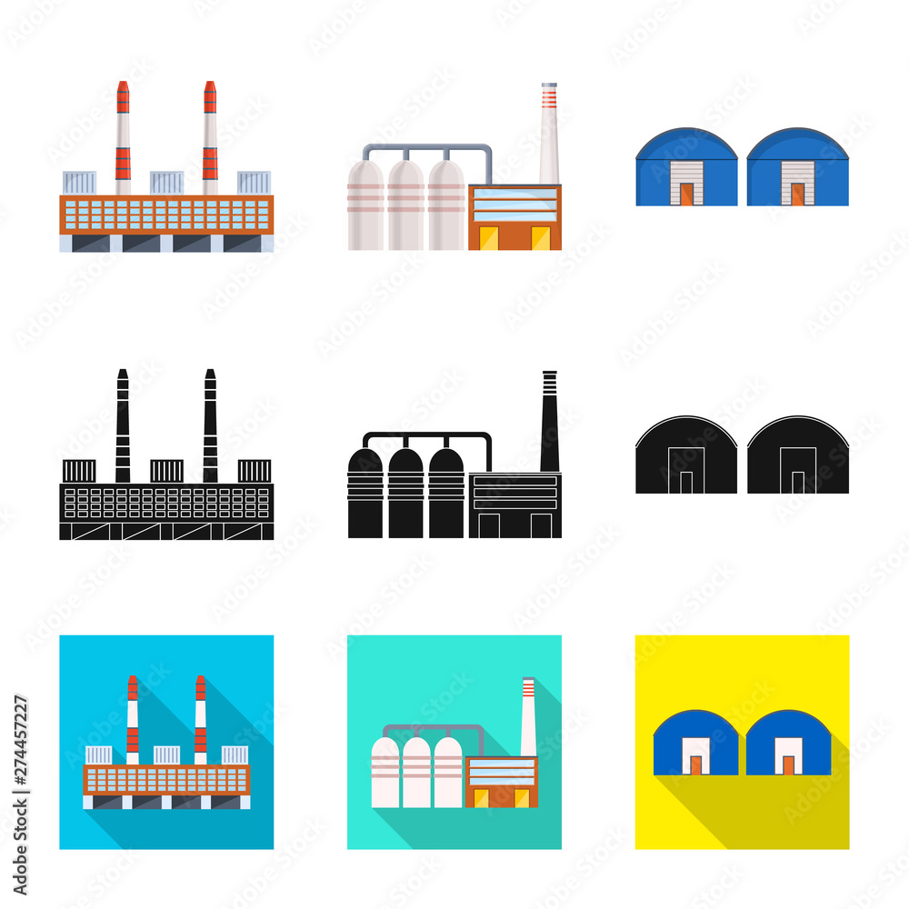 Vector design of production and structure logo. Collection of production and technology vector icon for stock.