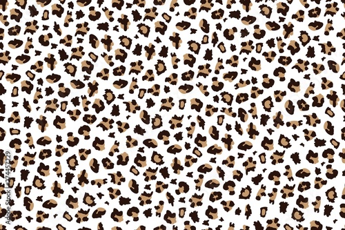 White leopard print seamless pattern with brown and black spots, exotic wild animal fur texture for African style wallpaper