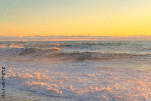 Colorful sunset on the sea. Beautiful nature.