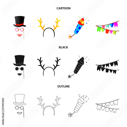Vector design of party and birthday icon. Set of party and celebration stock symbol for web.