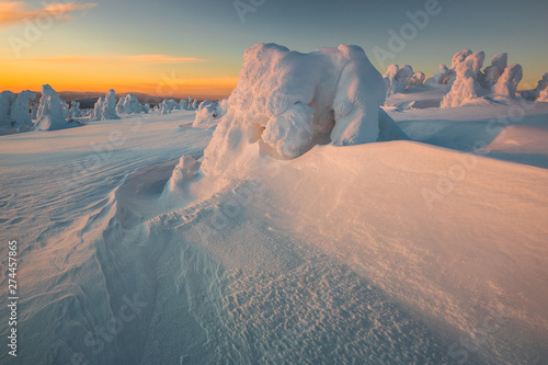 Winter in Jeseniky Mountains in czech repbulic 2018 photo