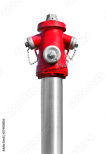 Roter Hydrant isoliert auf weissem Hintergrund