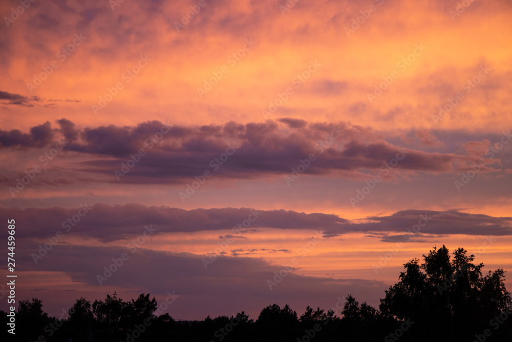 sunset in mountains