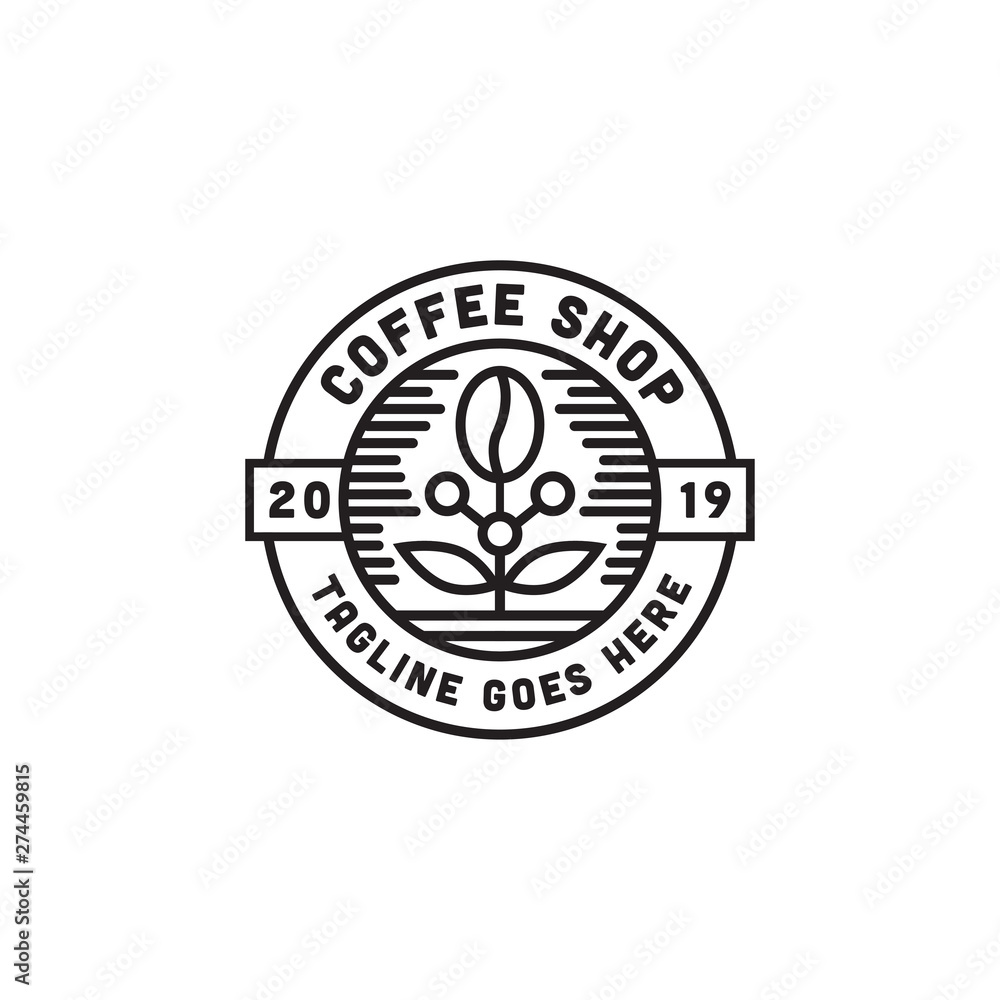 Coffee Shop Logo Design Inspiration with line art vector Coffee Shop Logo Design Inspiration with line art vector